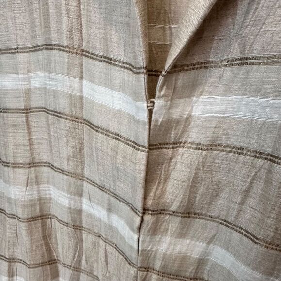 Lafayette 148 Tan White Linen Blend Crinkle Texture Fabric Blazer - Size 4 - EUC - Picture 2 of 7